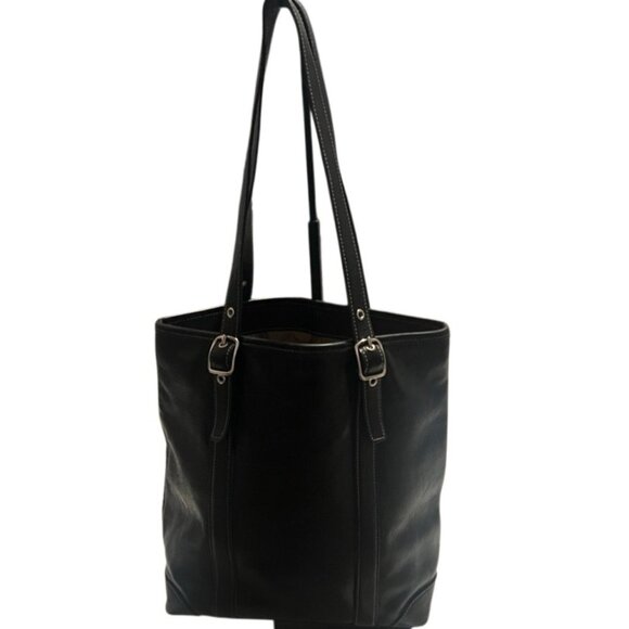 Coach Hampton Black Leather Shoulder Bag Tote 4462 - Picture 5 of 14